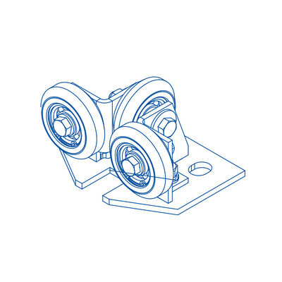 নির্ধারিত রোলার গাইড জুতো লিফট যন্ত্রাংশের জন্য 50মিমি চাকার ব্যাস