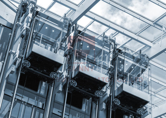 1.75 মি / এস স্টেইনলেস স্টিল মেশিন রুম কম লিফট 6 যাত্রীবাহী লিফট